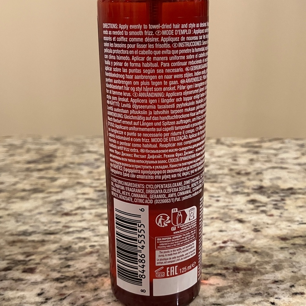 Redken Frizz Dismiss Instant Deflate Oil in Serum 4.2 oz Hair Styling Full Size - Picture 3 of 3